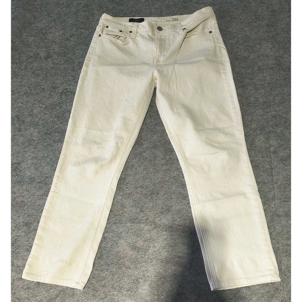 J Crew Reid‎ Capri Canvas Pants Women's Size 30 Ivory Resort Vacation